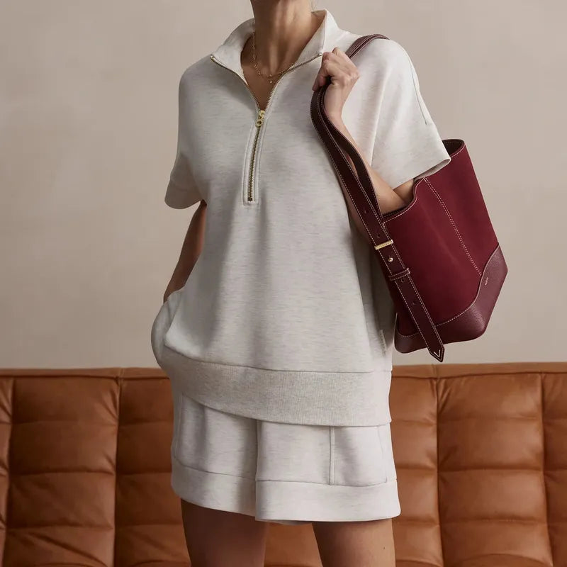 Varley Ritchie S/S Sweat - Ivory Marl