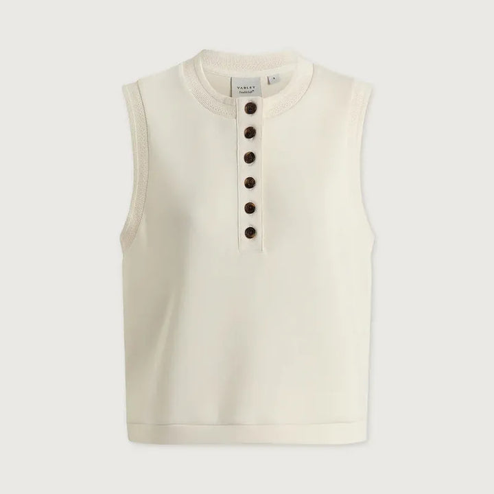Varley Marla Button Tank - Pristine Ivory