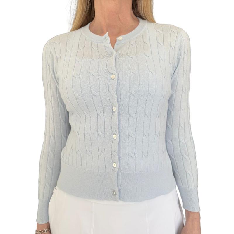 Alashan Cashmere April Cable Cardigan - Rain