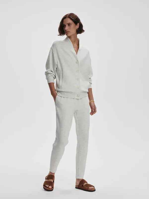 Varley Celeste Button Sweat - Ivory Marl