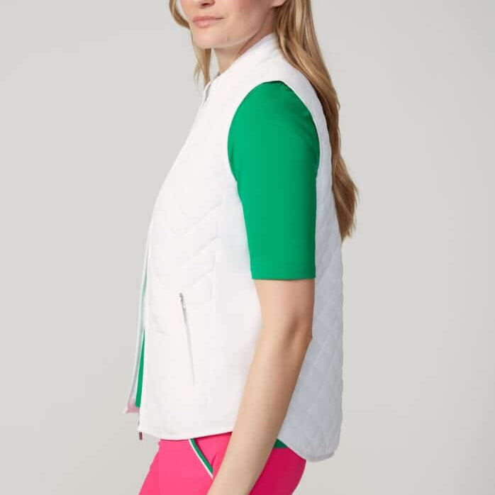 Swing Control Quilted Rib Vest - White