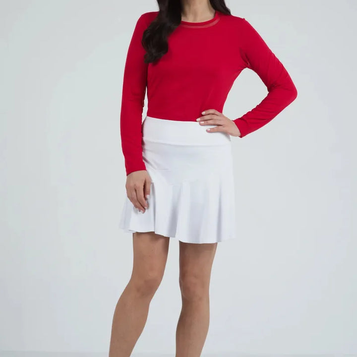 IBKUL Flounce Skort (16")- White