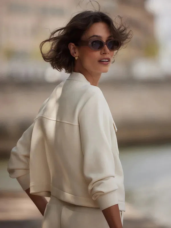 Varley Hartwell Button Sweat - Pristine Ivory