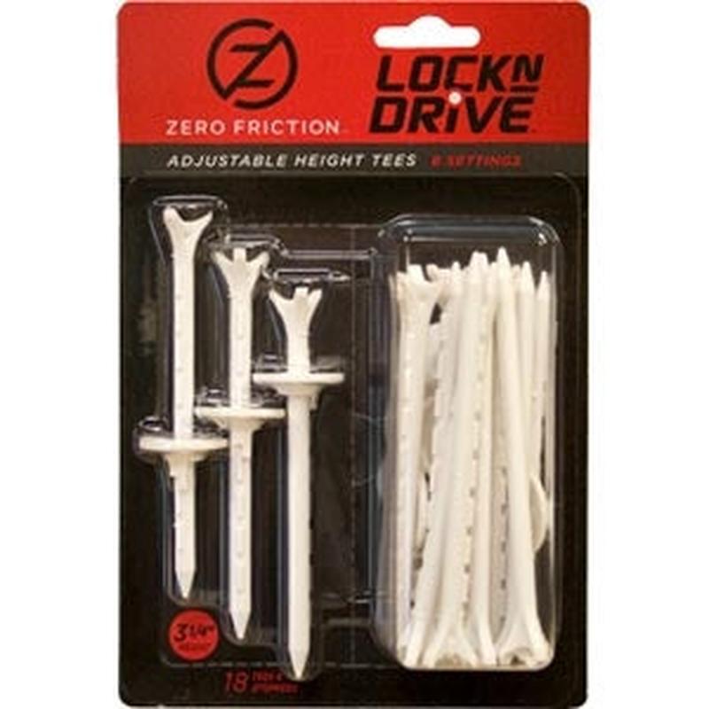 Zero Friction 3/1/4" LocknDrive Tees - 18pk - White