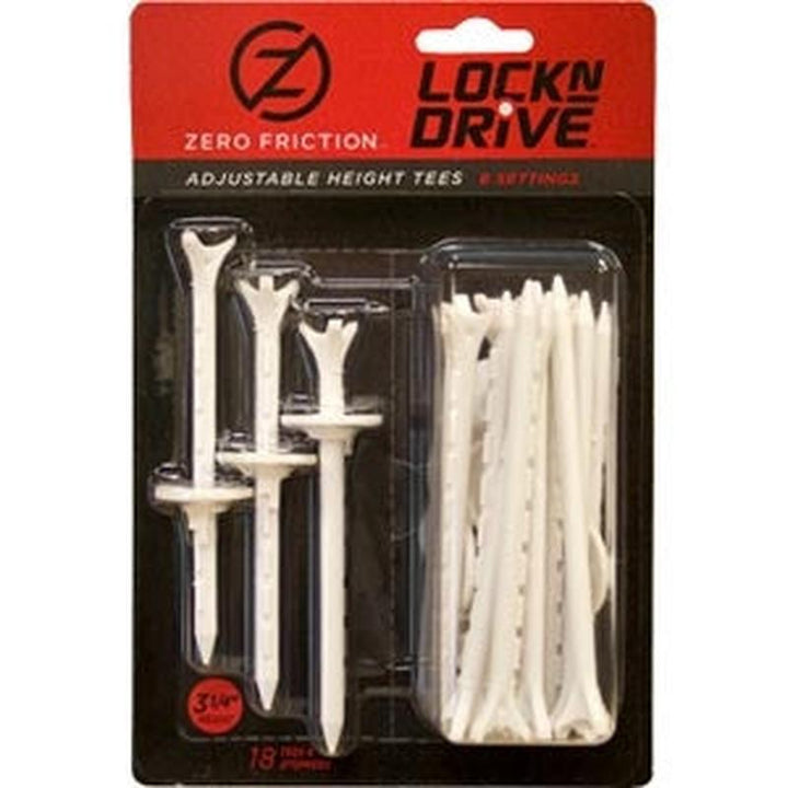 Zero Friction 3/1/4" LocknDrive Tees - 18pk - White
