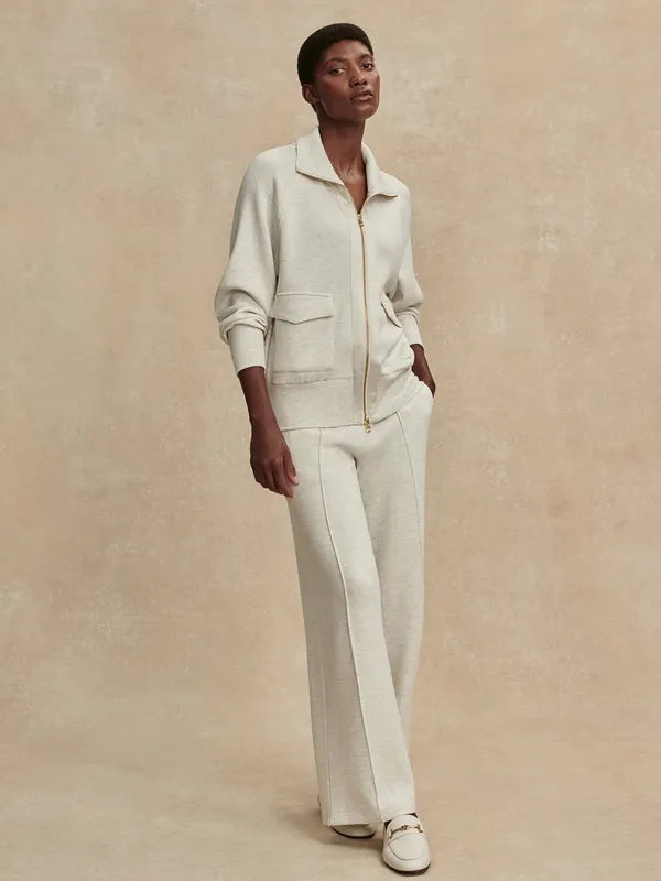 Varley Roxbury Full Zip - Ivory Marl