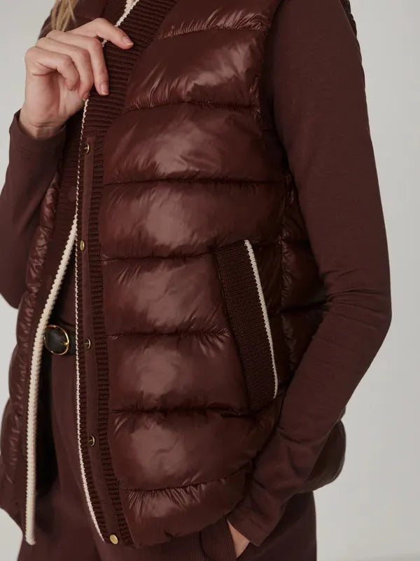 Varley Colwyn Boxy Gilet - Brown Stone
