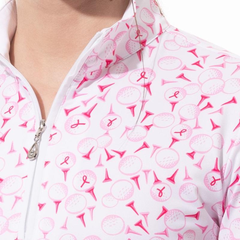 SanSoleil SolCool Play 4 Pink L/S Mock - White/Pink