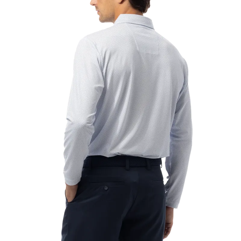 SanSoleil Men's Soltek Ice L/S Polo - Peri/Navy
