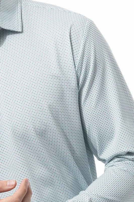 SanSoleil Men's Soltek L/S Polo - Green/Navy