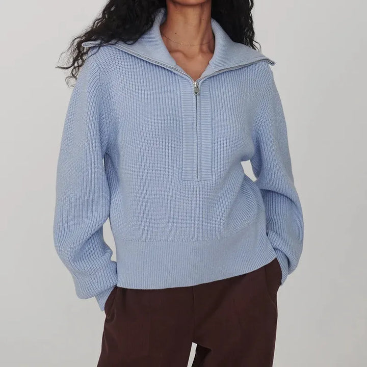 Varley Maura Zip Sweater - Kentucky Blue