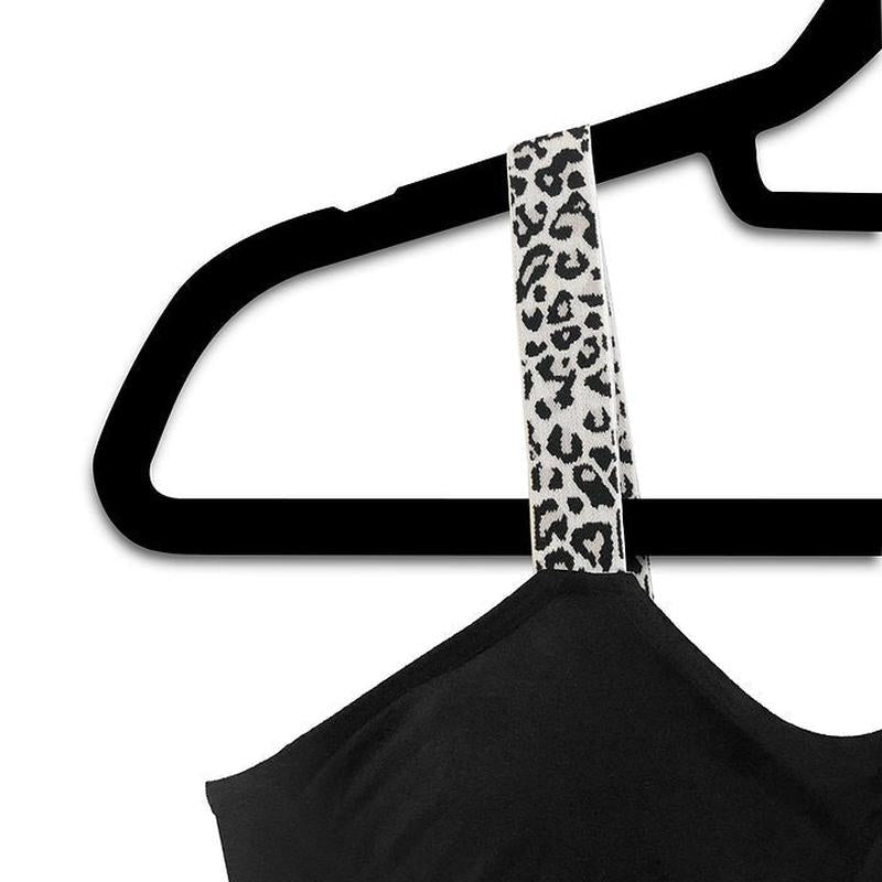 strap-its Basic Bra (attached strap) - Black Bra /Cheetah Strap
