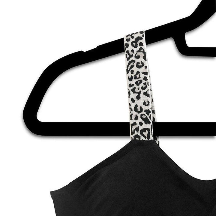 strap-its Basic Bra (attached strap) - Black Bra /Cheetah Strap