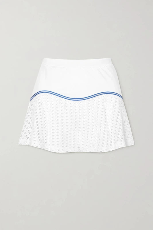 L'Etoile Pointelle Team Skort - White/Blue