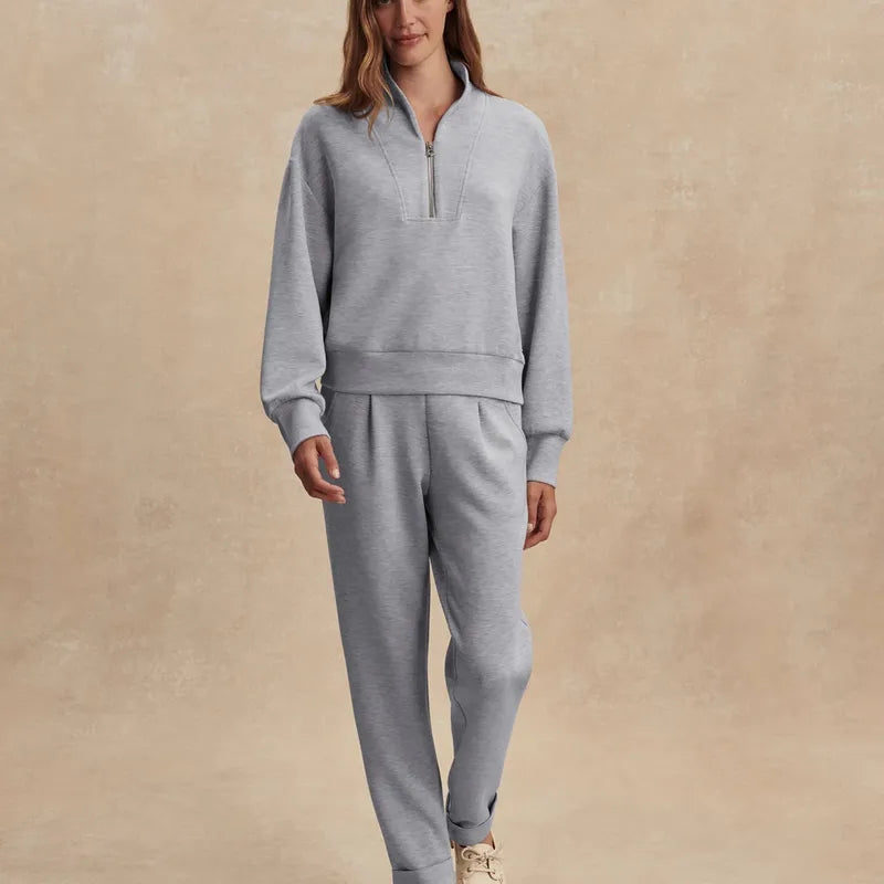 Varley Davidson Sweat - Mid Blue Marl