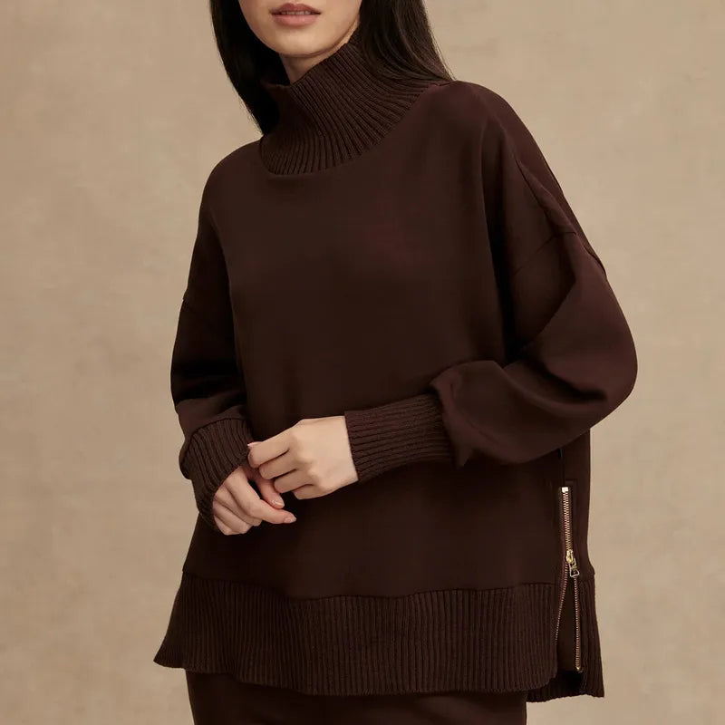Varley Barker High Neck Sweat - Coffee Bean