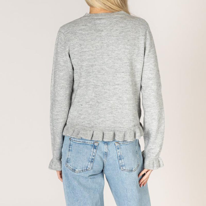 Lyla & Luxe Annora Ruffle Cardigan - Sterling Grey