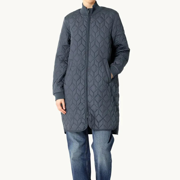 Ilse Jacobsen Long Quilted Coat - Ombre Blue