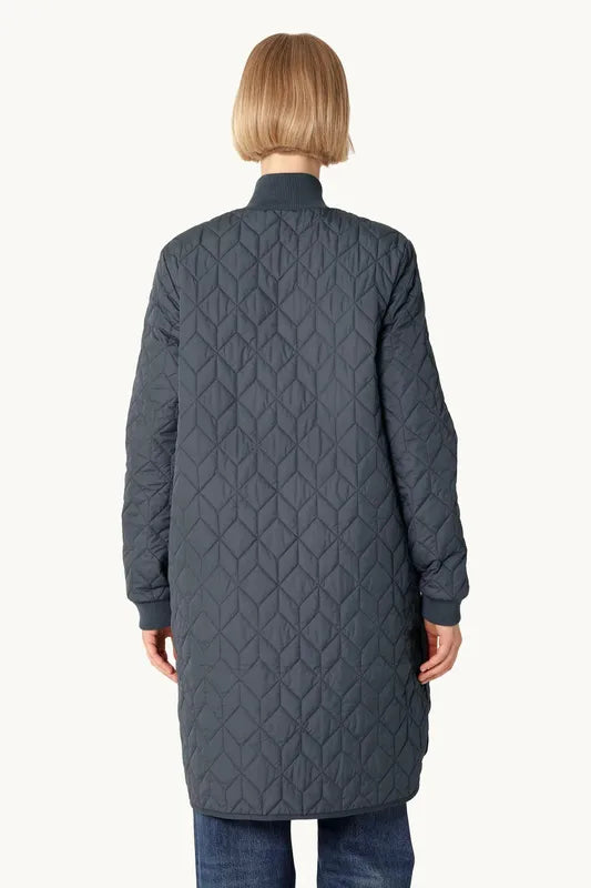 Ilse Jacobsen Long Quilted Coat - Ombre Blue