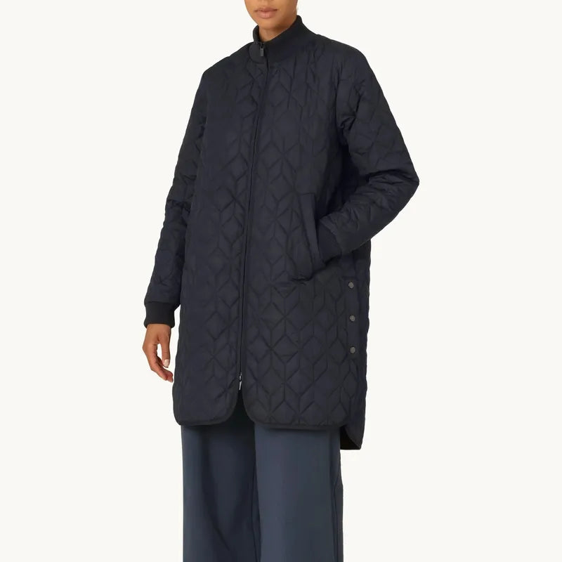 Ilse Jacobsen Long Quilted Coat - Ombre Blue