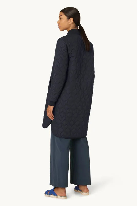 Ilse Jacobsen Long Quilted Coat - Ombre Blue