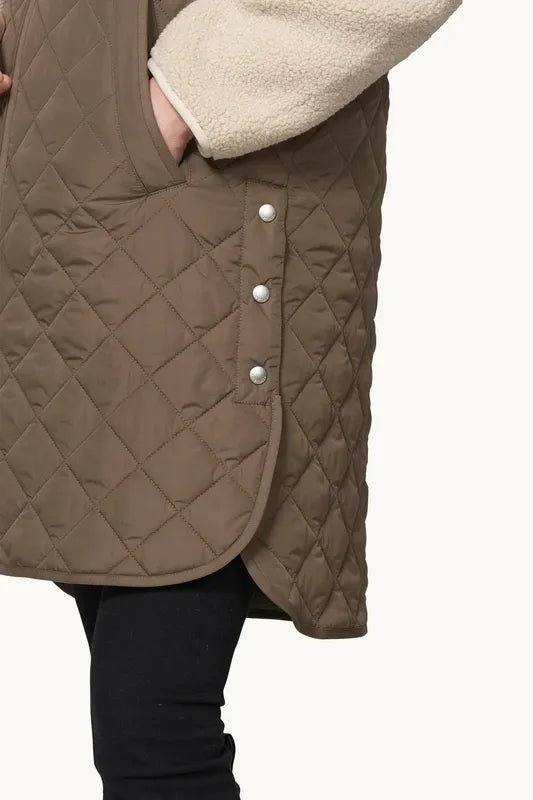 Ilse Jacobsen Quilted Vest - Mud