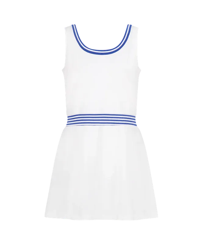 Club & Court Ashby Dress - White/Blue
