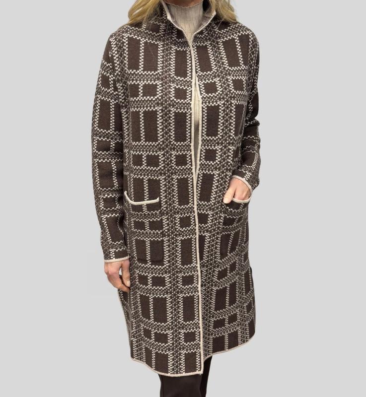 Atelier by Lyse Spenard Sweater/Coat - Chocolate Plaid