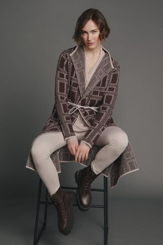 Atelier by Lyse Spenard Sweater/Coat - Chocolate Plaid