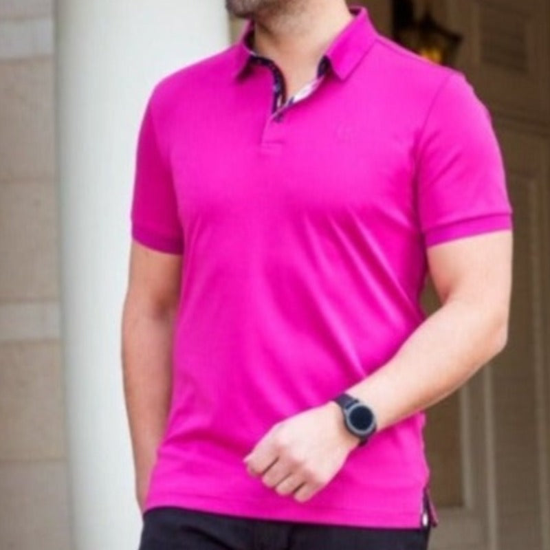 Au Noir Men's Eagle Polo - Fuchsia