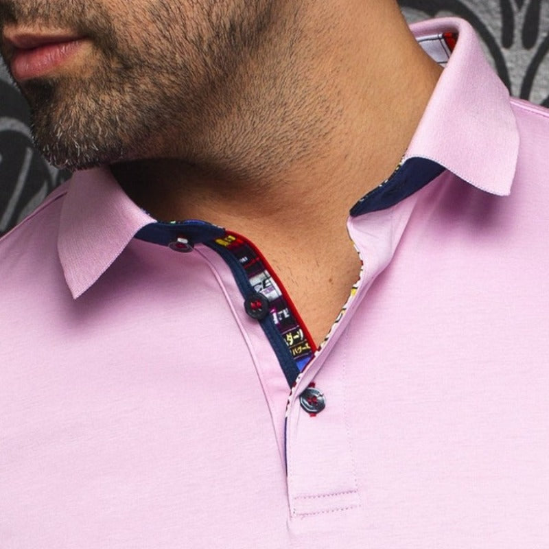 Au Noir Men's Eagle Polo - Pink