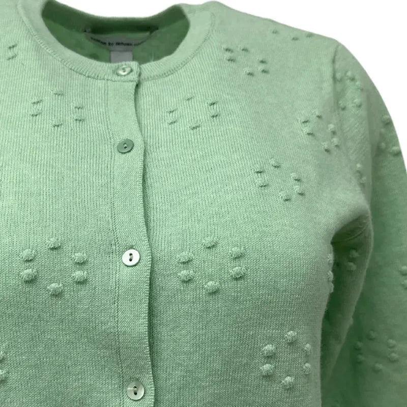 Autumn Cashmere Popcorn Cardigan - Matcha Green