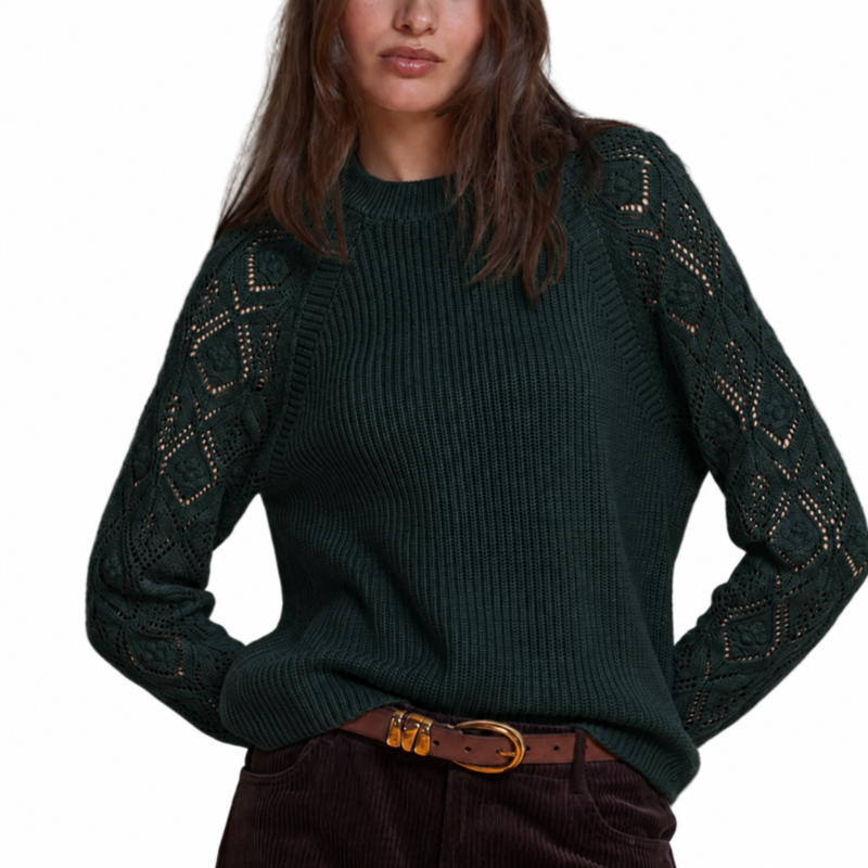 Autumn Cashmere Shaker Raglan Crew Sweater - Juniper