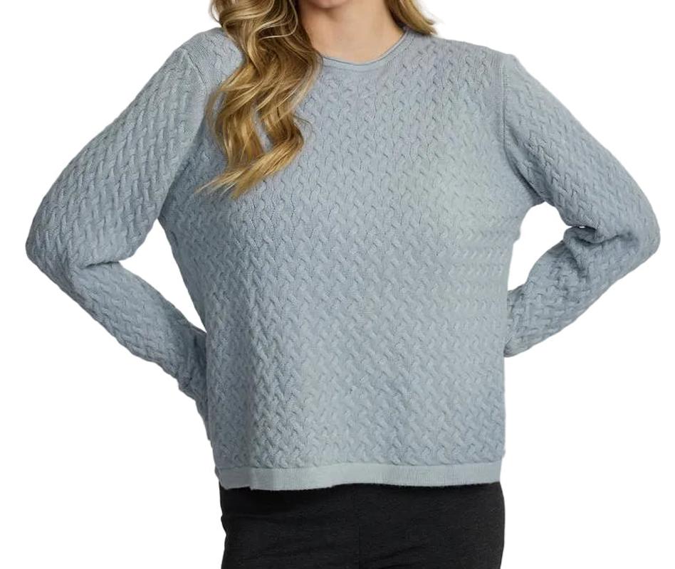 Pistache Braided Knit Sweater - Aura Blue