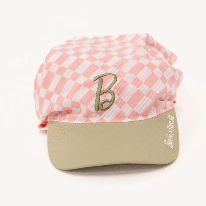 Fore All Lady Scarf Hat - Pink/White Check