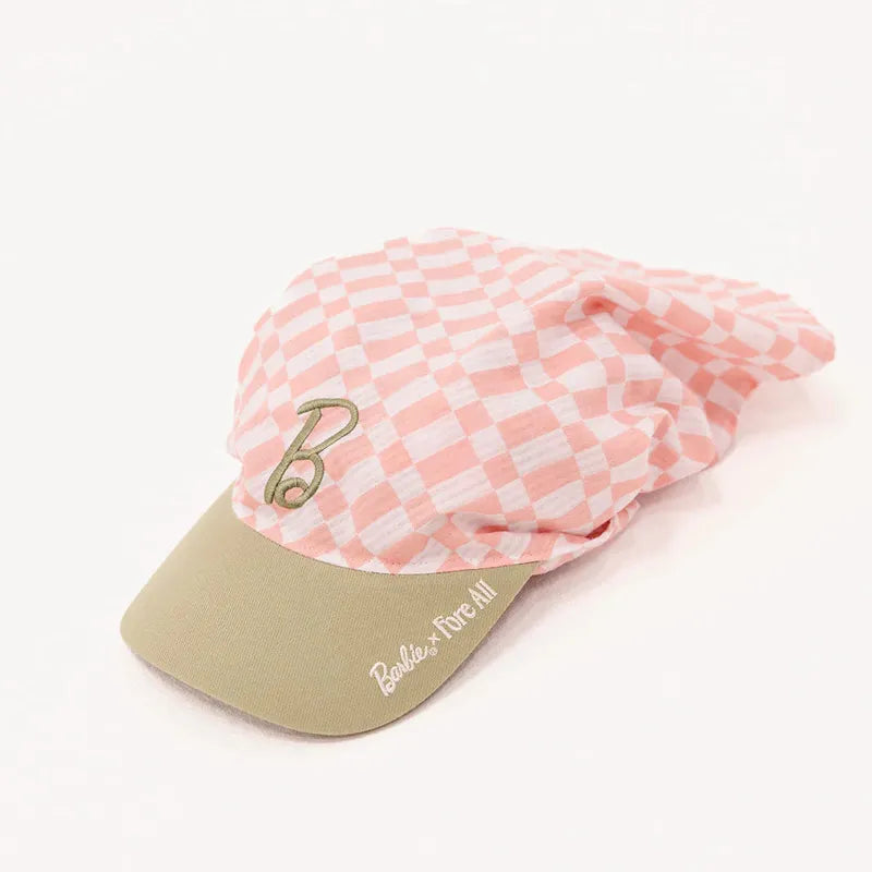 Fore All Lady Scarf Hat - Pink/White Check