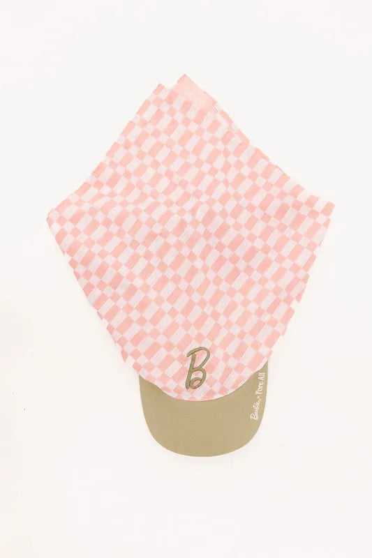Fore All Lady Scarf Hat - Pink/White Check