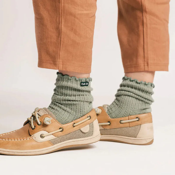 Fore All Reef Ruffle Sock - Sea Green