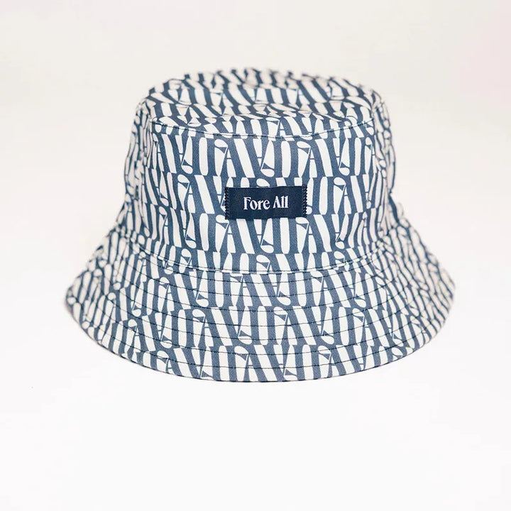 Fore All Austi Bucket Hat - Indigo/White Check