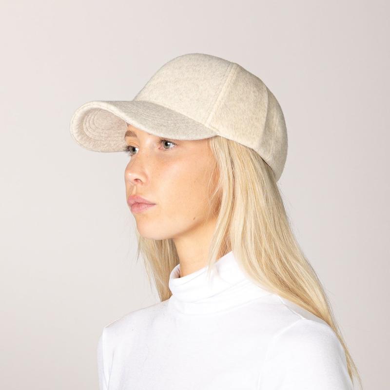 Lyla & Luxe Felt Baseball Hat - Oatmeal