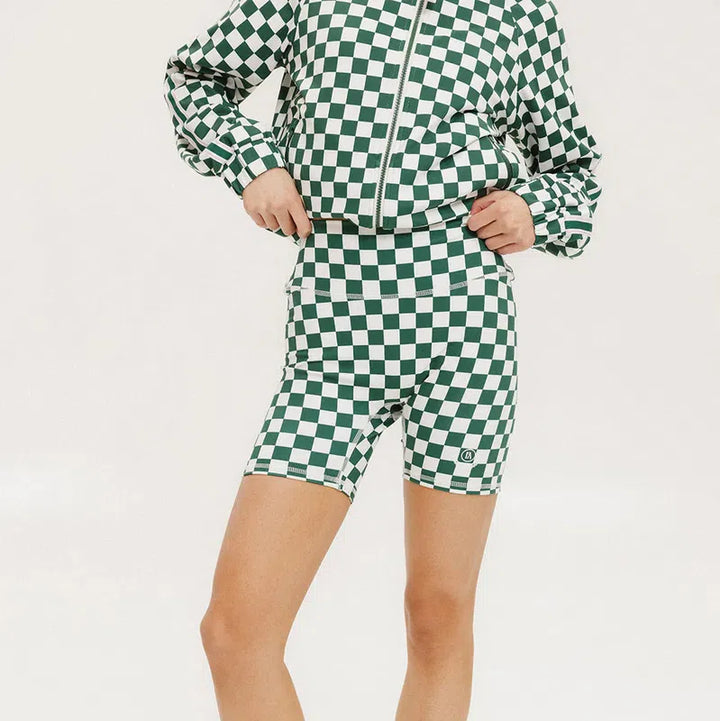 Fore All Biddy Shorties - Green/White Check