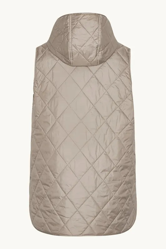 Ilse Jacobsen Hooded Quilted Vest - Greige