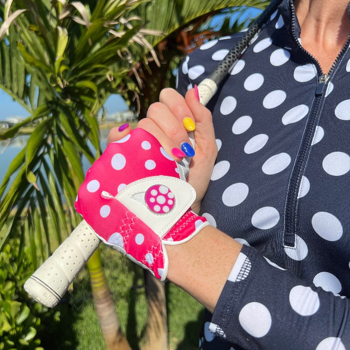 Best Of Golf Leather Glove - Polka Dot