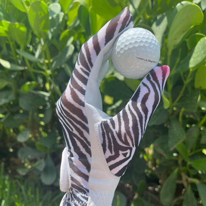 Best Of Golf Leather Glove - Zebra