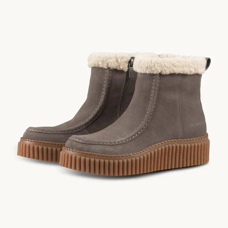 Ilse Jacobsen Suede/Shearling Boots - Falcon Clay