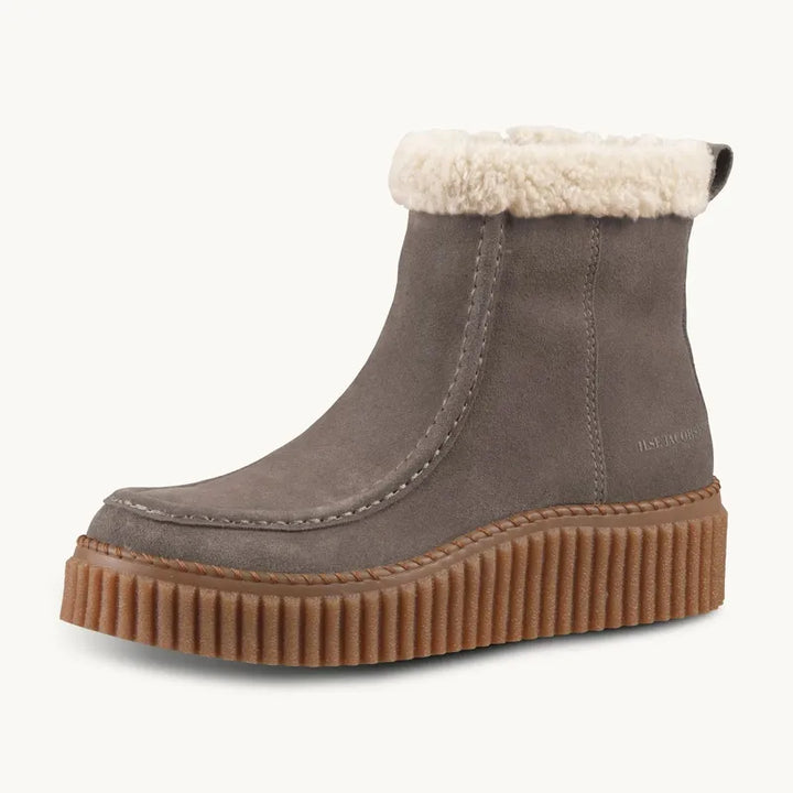 Ilse Jacobsen Suede/Shearling Boots - Falcon Clay