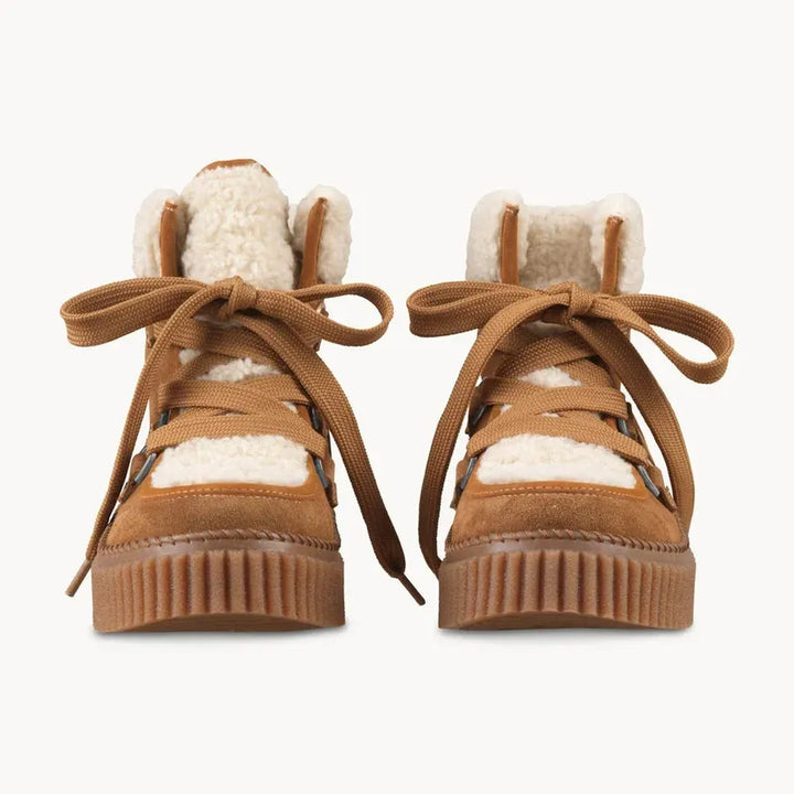 Ilse Jacobsen Suede/Lace Boots - Cashew Clay