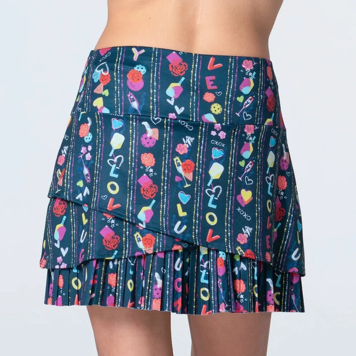 Lucky In Love P.S. I Love You Pickleball Skort - Navy