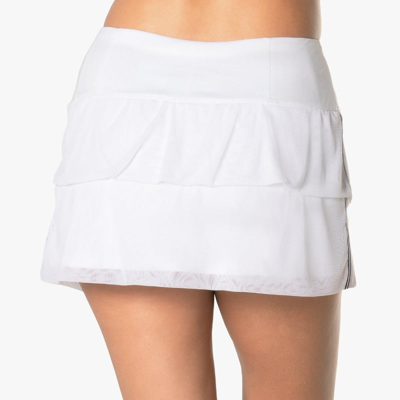 Lucky In Love La Belle Mesh Skort (13")- White/Midnight stripe