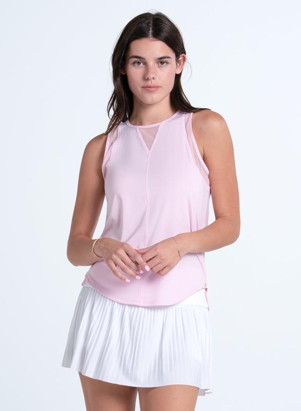 Lucky In Love Racer Rib Pleated Skort (14") - White